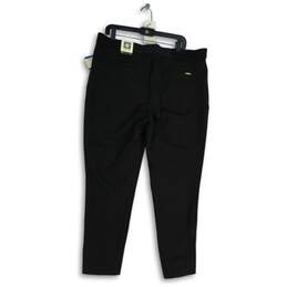 NWT Womens Black Stretch Flat Front Elastic Waist Pull-On Ankle Pants Size XL alternative image