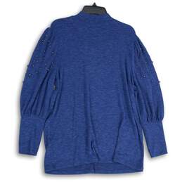 NWT Molly Isadora Womens Blue Round Neck Long Sleeve Pullover Sweater Size 1X