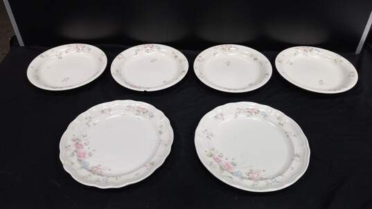 6pc Set of Pfaltzgraff Tea Rose Plates image number 1