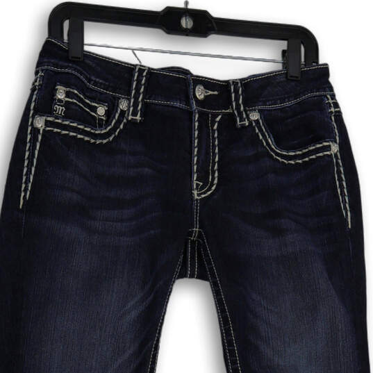 Womens Blue Denim Medium Wash Pockets Stretch Straight Leg Jeans Size 29 image number 3