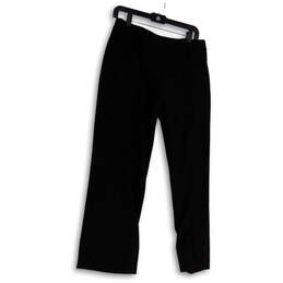 Womens Black Flat Front Slash Pockets Wide Leg Formal Dress Pants Size 6 alternative image