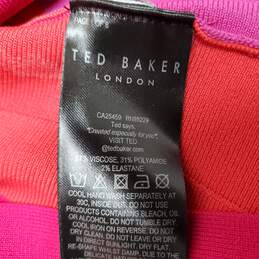 Ted Baker Kilyiee Cross Over Knitted Pink Stripe Skater Dress Women's M alternative image
