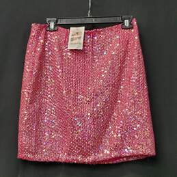 Ario Women Pink Sequin Skirt M NWT alternative image