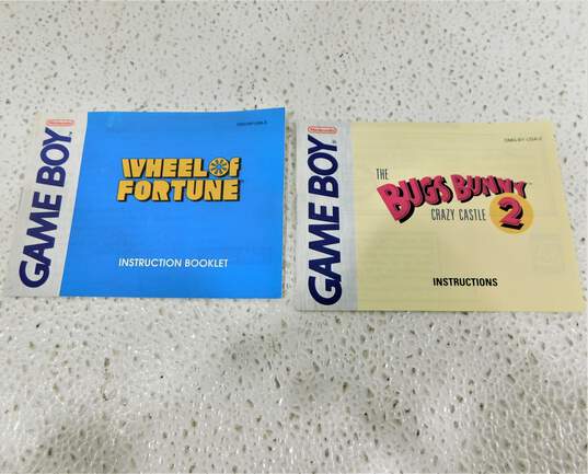 Wheel of Fortune Nintendo GameBoy Game + Manual Plus Bugs Bunny 2 Manual image number 5