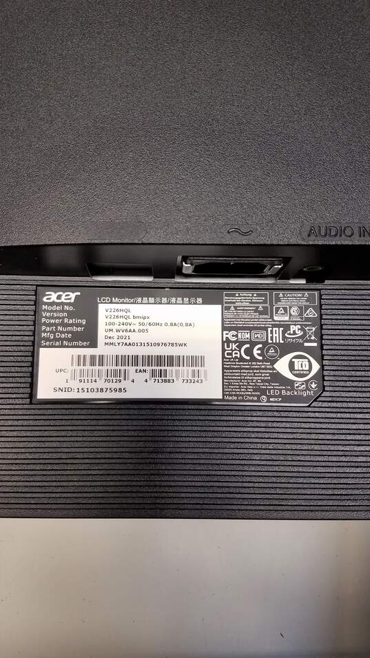 Acer V226HQL LED LCD Monitor (#1) image number 5