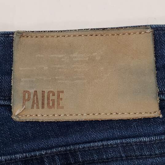 Paige Women Dark Blue Jeans Sz 34 image number 6