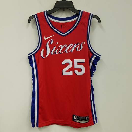 Mens Red Philadelphia 76ers Ben Simmons #25 Basketball NBA Jersey Size M image number 1