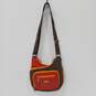 Womens Brown Orange Zipper Outer Pockets Adjustable Strap Crossbody Bag image number 1