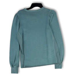 NWT Womens Blue Round Neck Long Sleeve Pullover Sweatshirt Size Small alternative image