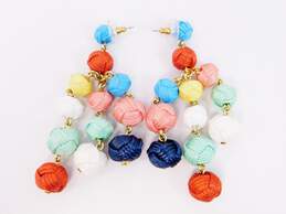 J. Crew Designer Gold Tone Accented Colorful Statement Drop Earrings alternative image