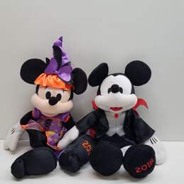 Bundle of 2 Halloween Mickey & Minnie Mouse Plush Toys
