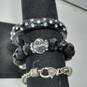 Black & Silver Tone Fashion Costume Jewelry Assorted 6pc Lot image number 5
