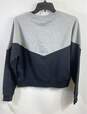 Guess Women Gray Crop Colorblock Long Sleeve Shirt S image number 2