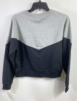Guess Women Gray Crop Colorblock Long Sleeve Shirt S alternative image