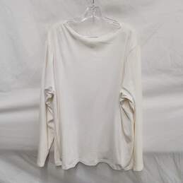 NWT J. Jill WM's Long Sleeve Scoop Neck White Cotton Blouse Size 3X alternative image