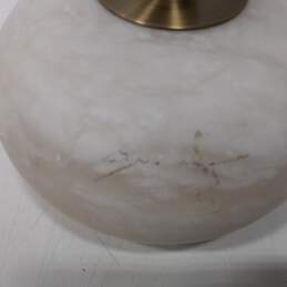 Round White Stone/Marble Home Decor with Brass Knob alternative image