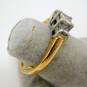 14K Yellow Gold Platinum Top 0.88 CTTW Princess Cut Diamond 3 Stone Engagement Ring 4.8g image number 7