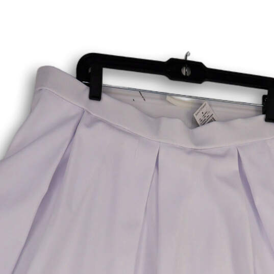 Womens White Regular Fit Pleated Elastic Waist Short A-Line Skirt Sz 18/20 image number 3