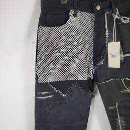 MNML Men Black Patchwork Denim Jeans SZ 32 NWT alternative image