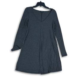 Express Womens Gray V-Neck Long Sleeve Knee Length A-Line Dress Size Medium