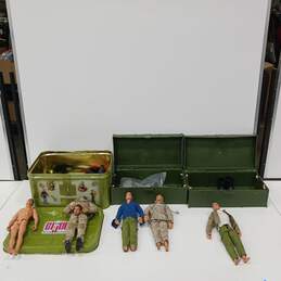 Vintage Bundle of G. I. Joe Action Figures, Cases & Accessories