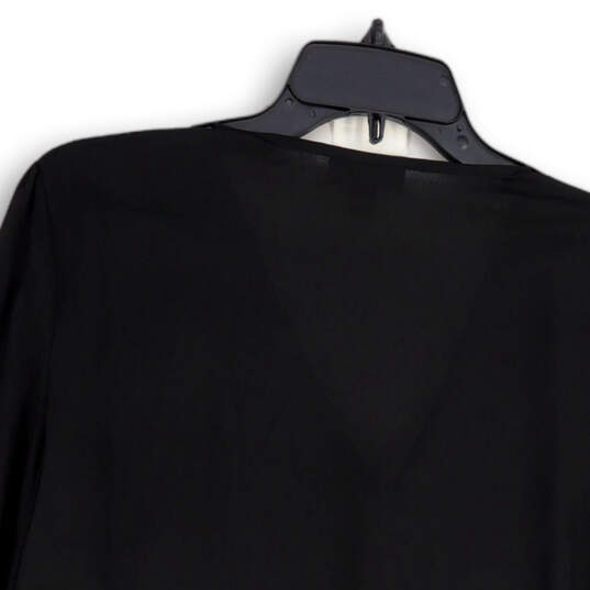 NWT Womens Black Long Sleeve V-Neck Button Front Blouse Top Size Medium image number 4