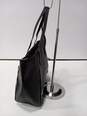 Women's Black Leather Tote Purse image number 3