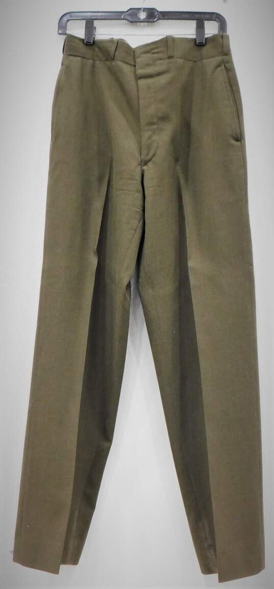 VTG U.S. Marine Corps Green Wool Serge Coat & Pants w/ Garrison Cap, Belt & Tie image number 4