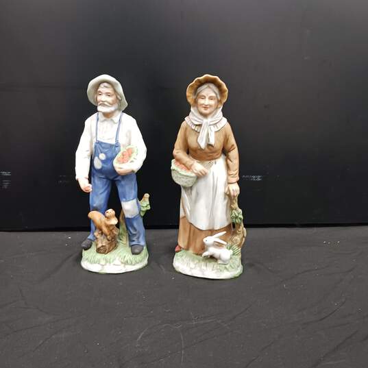 HOMCO OLD WOMEN AND OLD MAN FIGURINES image number 1