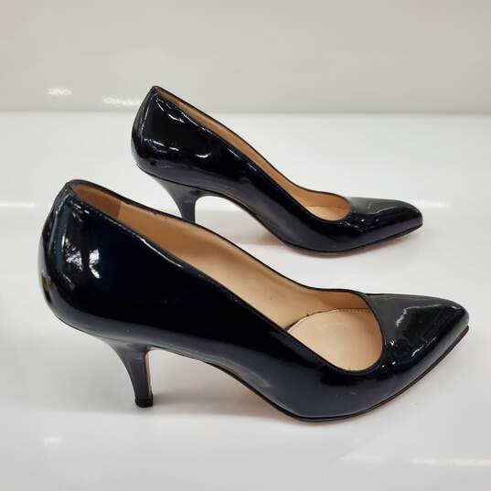 Prada Women's Classic Black Patent Leather Pointed Toe Heels Size 6 w/COA image number 7