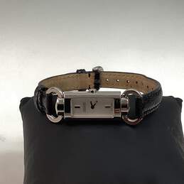 Designer Coach Tank 0-276 Silver-Tone Leather Band Analog Wristwatch