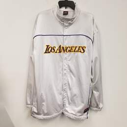 Mens White Los Angeles Lakers Long Sleeve Basketball-NBA Jacket Size XL