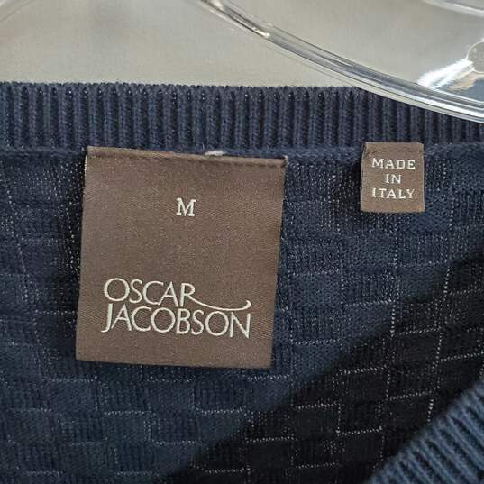 Oscar Jacobson Navy Blue Knit Sweater MN Size M image number 3
