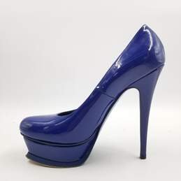 Yves Saint Laurent Patent Platform Pump Women's Sz.37.5 Royal Blue alternative image