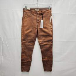 NWT L' Agence Margot WM's High Rise Skinny Gold Foil Pants Size 28 x 23