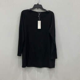 NWT Womens Black Long Sleeve Round Neck Pullover Tunic Top Size Medium