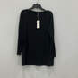NWT Womens Black Long Sleeve Round Neck Pullover Tunic Top Size Medium image number 1