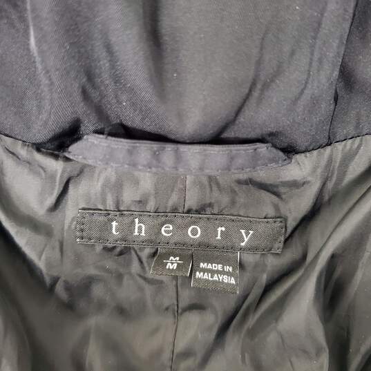 Theory WM's 100% Nylon Black Puffer Snap Button Jacket Size M image number 3