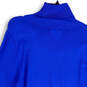 Womens Blue Turtleneck Long Sleeve Tight-Knit Pullover Sweater Size Large image number 4