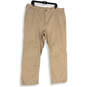 Mens Beige Flat Front Slash Pocket Straight Leg Chino Pants Size 42x30 image number 1