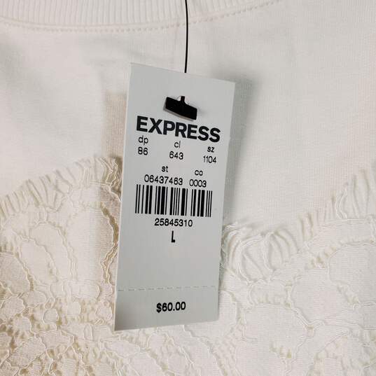 Express Women Ivory Lace Blouse Sz L NWT image number 5