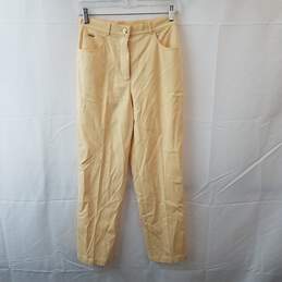 St. John Sport by Marie Gray Women's Yellow Stretch Cotton Pants Size 2