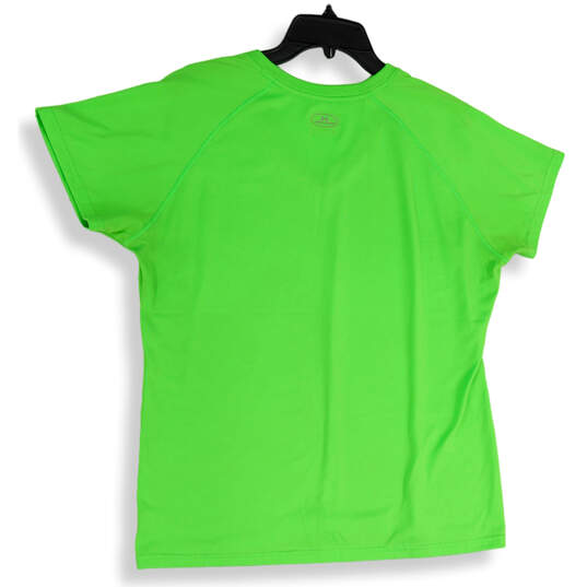 Womens Green V-Neck Short Sleeve Heatgear Pullover T-Shirt Size X-Large image number 2