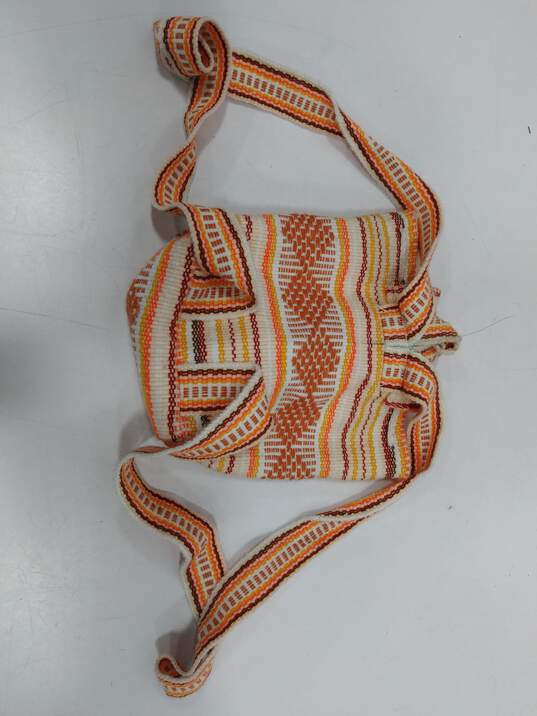 Pinzon Mexican Woven Mochila Serape Drawstring Beach Backpack Bag image number 3