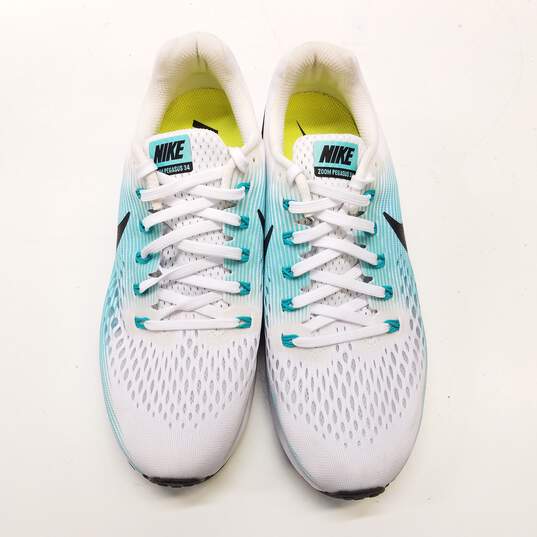 Nike Air Zoom Pegasus 34 White, Turquoise Sneakers 880560-101 Size 9 image number 5