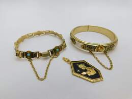 VNTG Gold Tone Damascene Jewelry