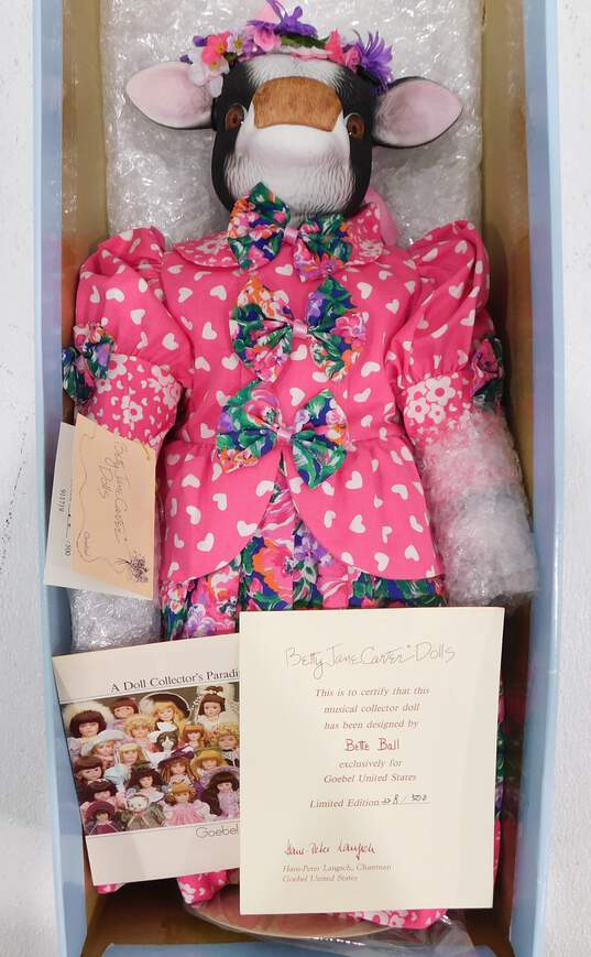 VTG Goebel Betty Jane Carter Doll Ms. Moonica Buttermilk Musical Cow IOB image number 3