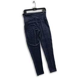 NWT Womens Navy Blue Velvet Elastic Waist Pull-On Ankle Leggings Size XL alternative image