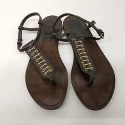 Burberry Black Leather T-Strap Sandals Women's Size 6 alternative image