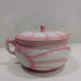Decorative Ceramic Rose Chamber Pot w/Lid
